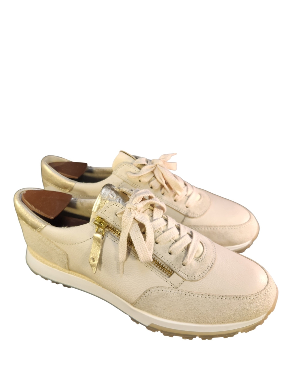 PAUL GREEN  WOMEN SNEAKERS METALLIC PINK CREAM SUEDE SIZE UH 7/ US 9.5